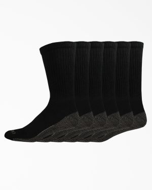 Moisture Control Crew Work Socks. Size 6-12. 6-Pack