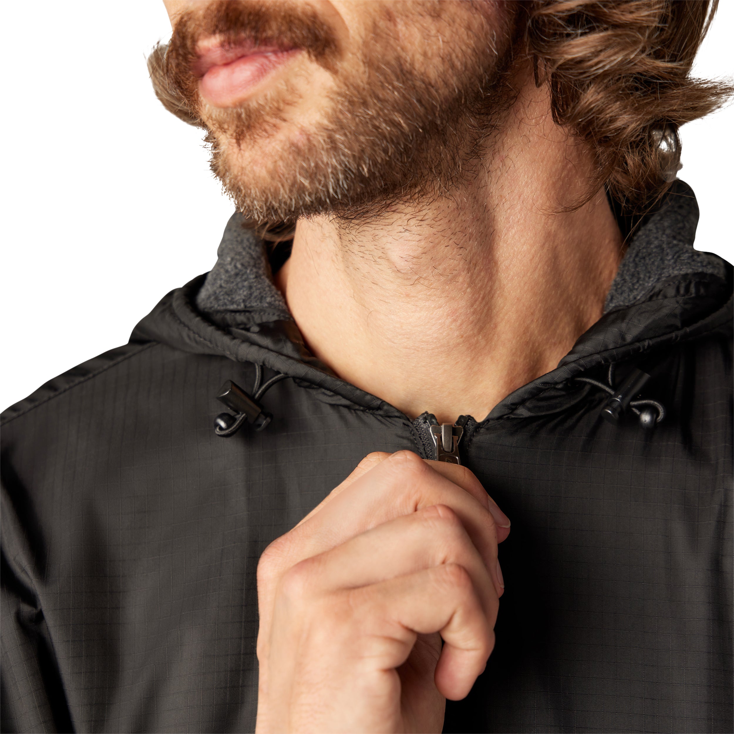 Fleece Lined Nylon Hooded Jacket - Image 7