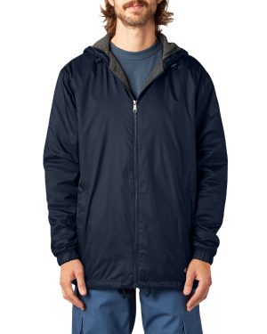 Fleece Lined Nylon Hooded Jacket