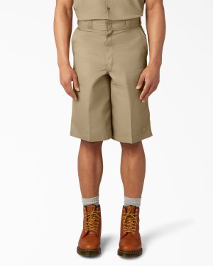 Loose Fit Flat Front Work Shorts. 13