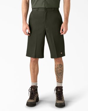 Loose Fit Flat Front Work Shorts. 13