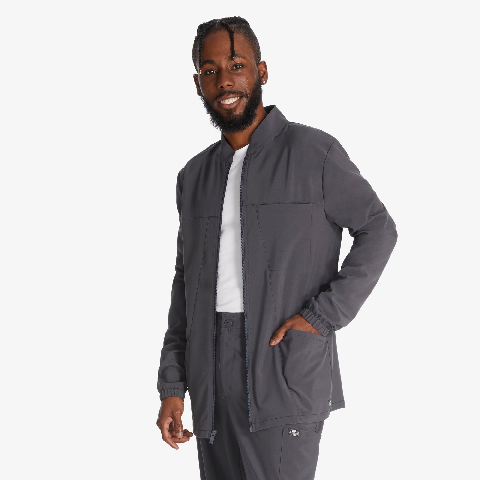 Men's EDS Essentials Zip Front Scrub Jacket - Image 3