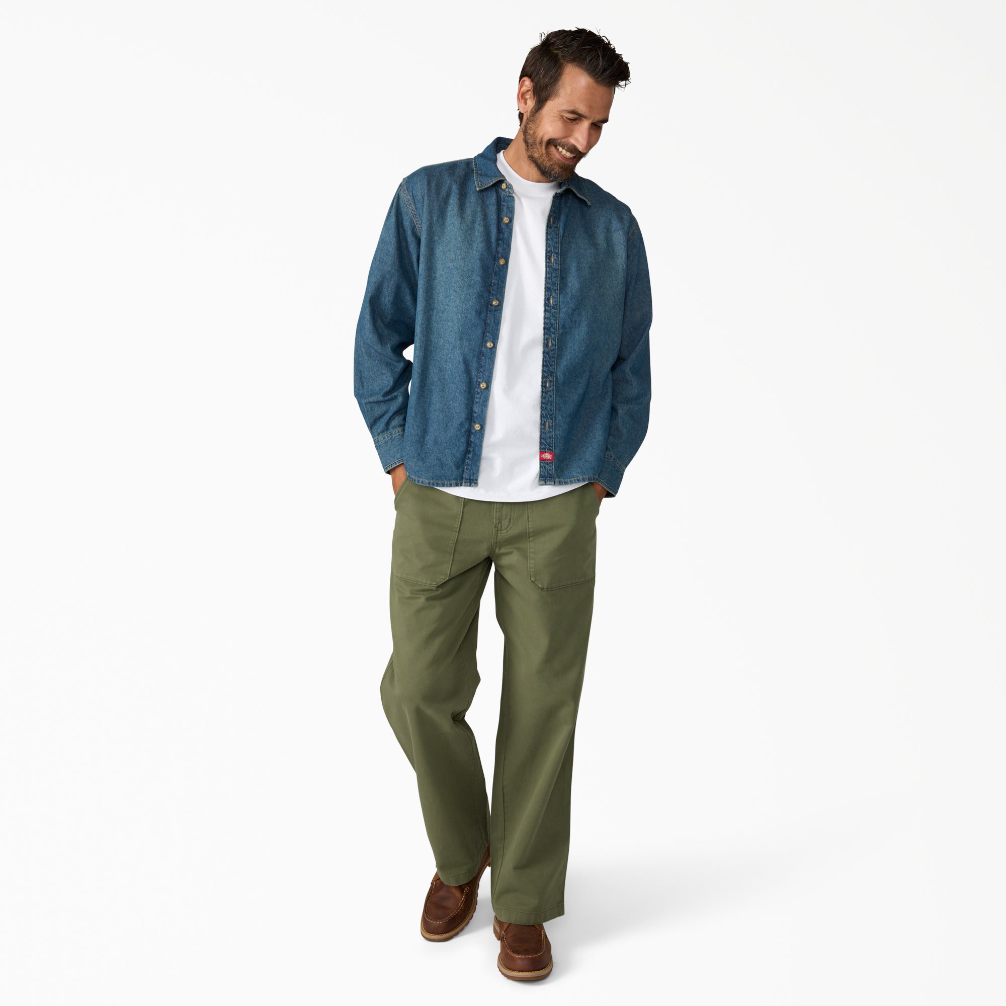 Lightweight Long Sleeve Denim Shirt - Image 4