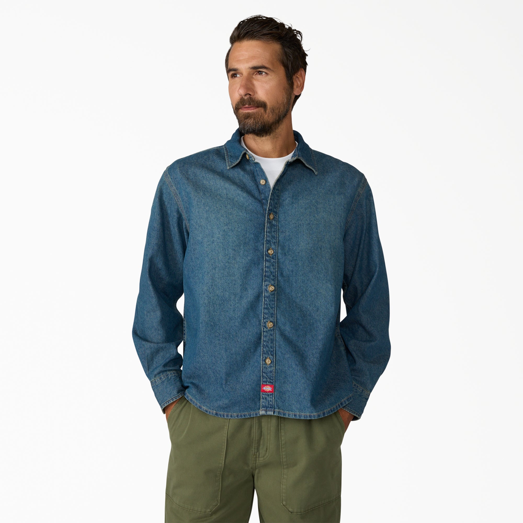Lightweight Long Sleeve Denim Shirt