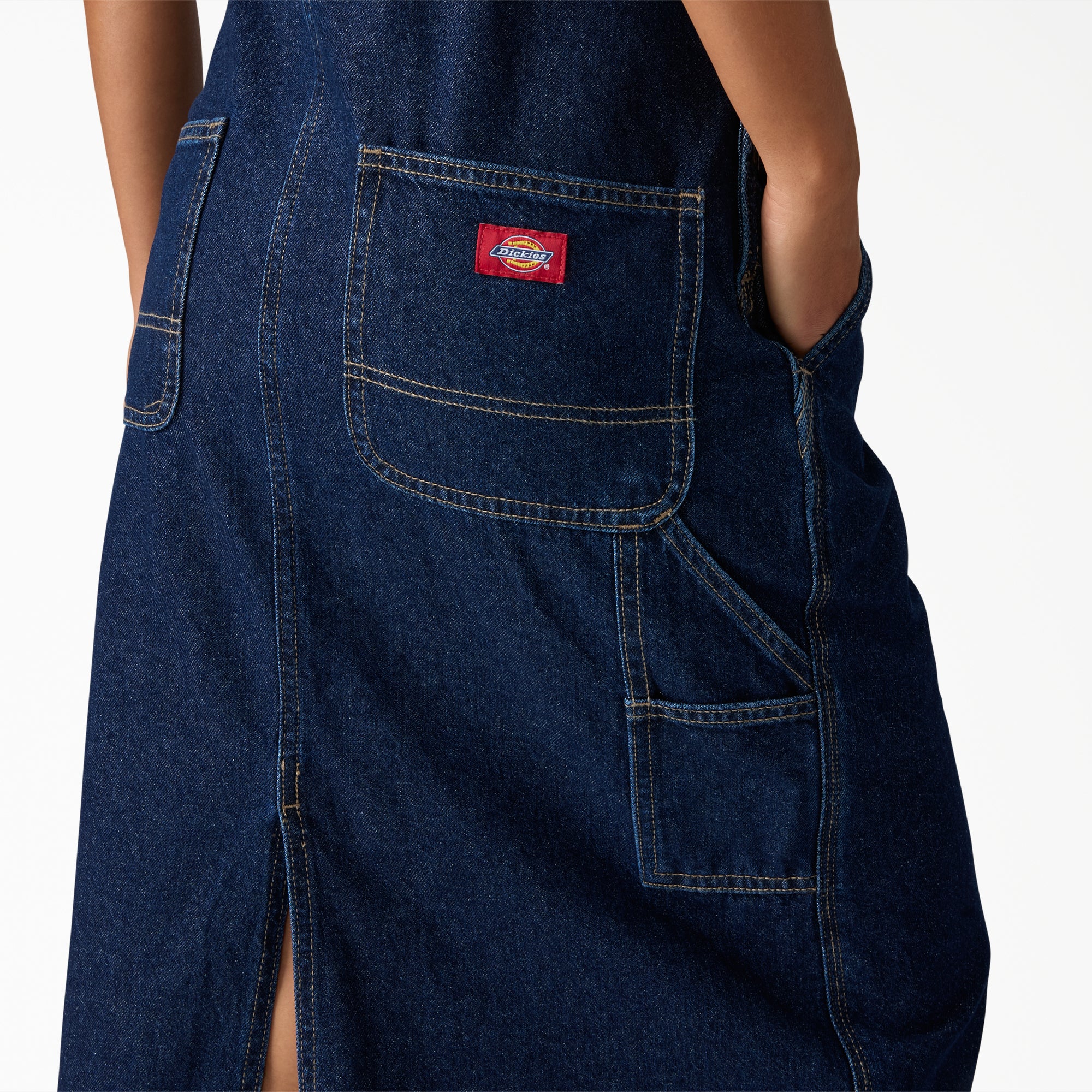 Women's Denim Bib Overall Dress - Image 4