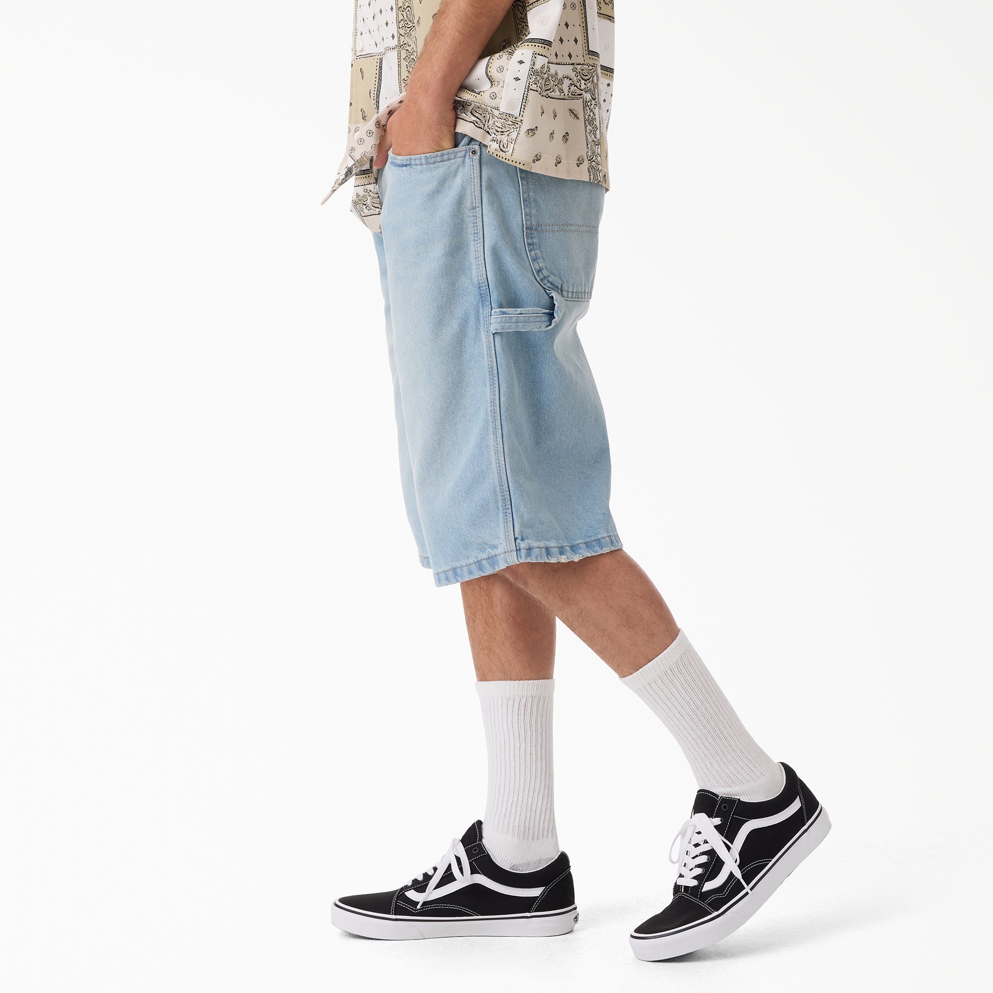 Worn In Relaxed Carpenter Denim Shorts. 13 - Image 3