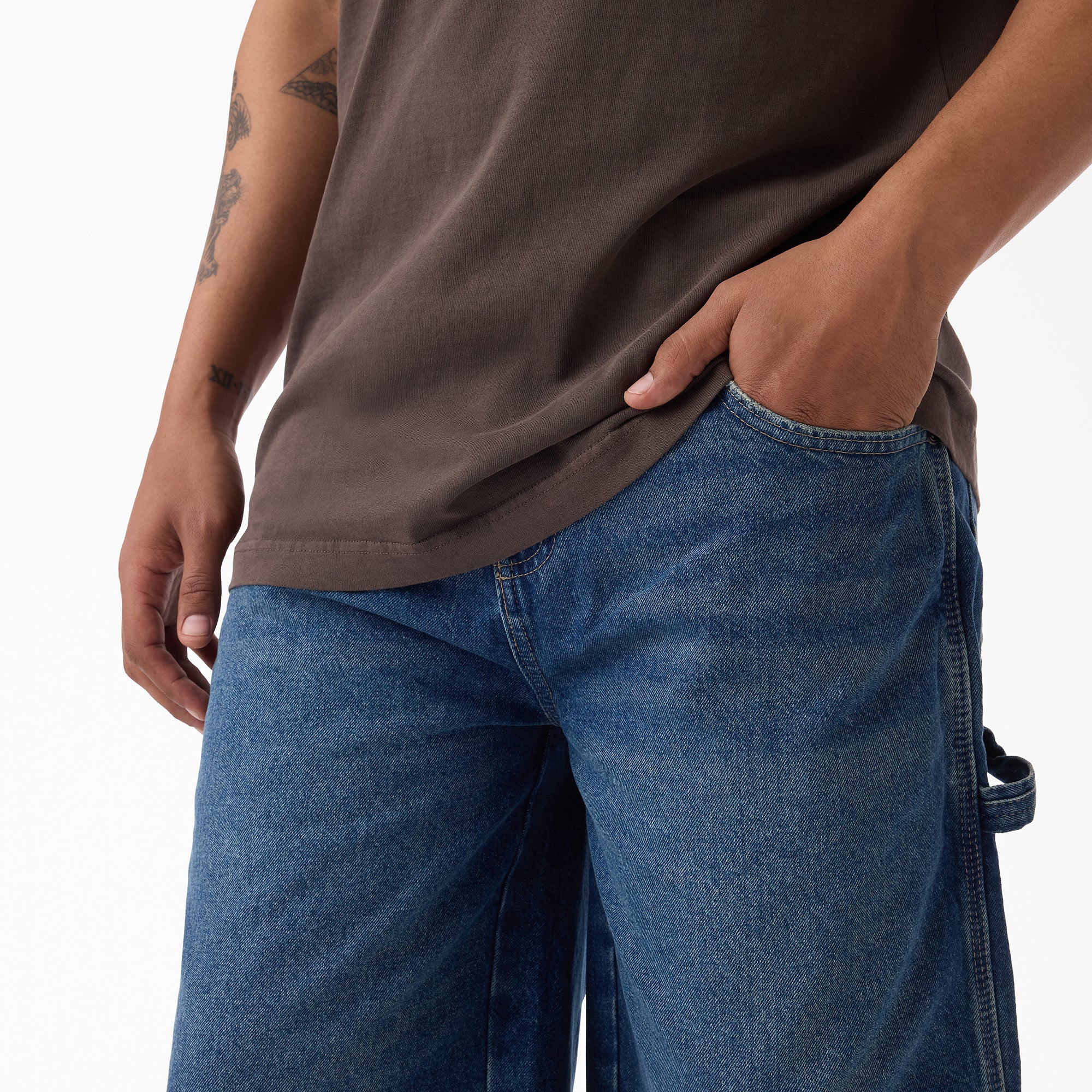 Worn In Relaxed Carpenter Denim Shorts. 13 - Image 5