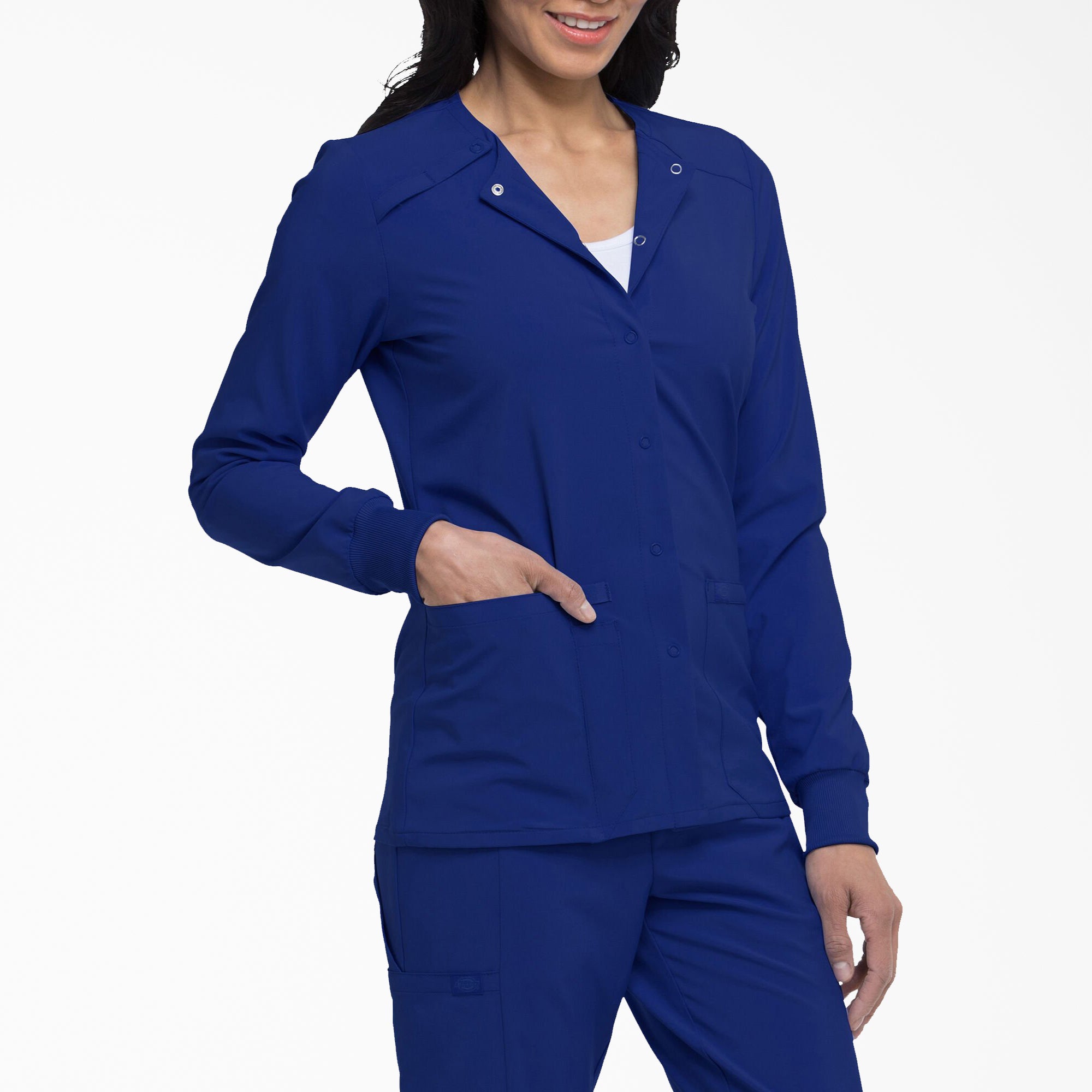 Women's EDS Essentials Snap Front Scrub Jacket - Image 4