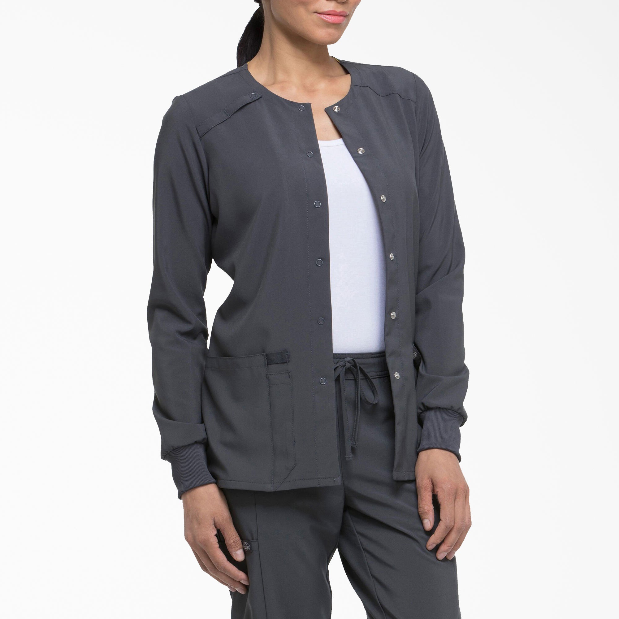 Women's EDS Essentials Snap Front Scrub Jacket - Image 4