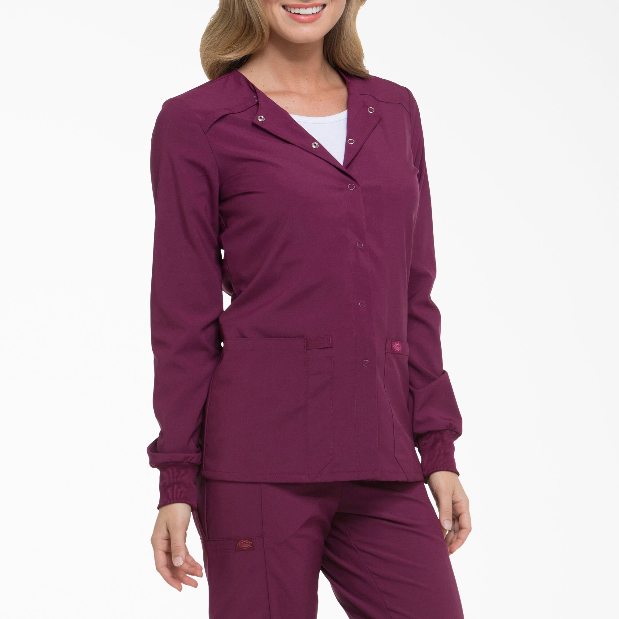 Women's EDS Essentials Snap Front Scrub Jacket - Image 4
