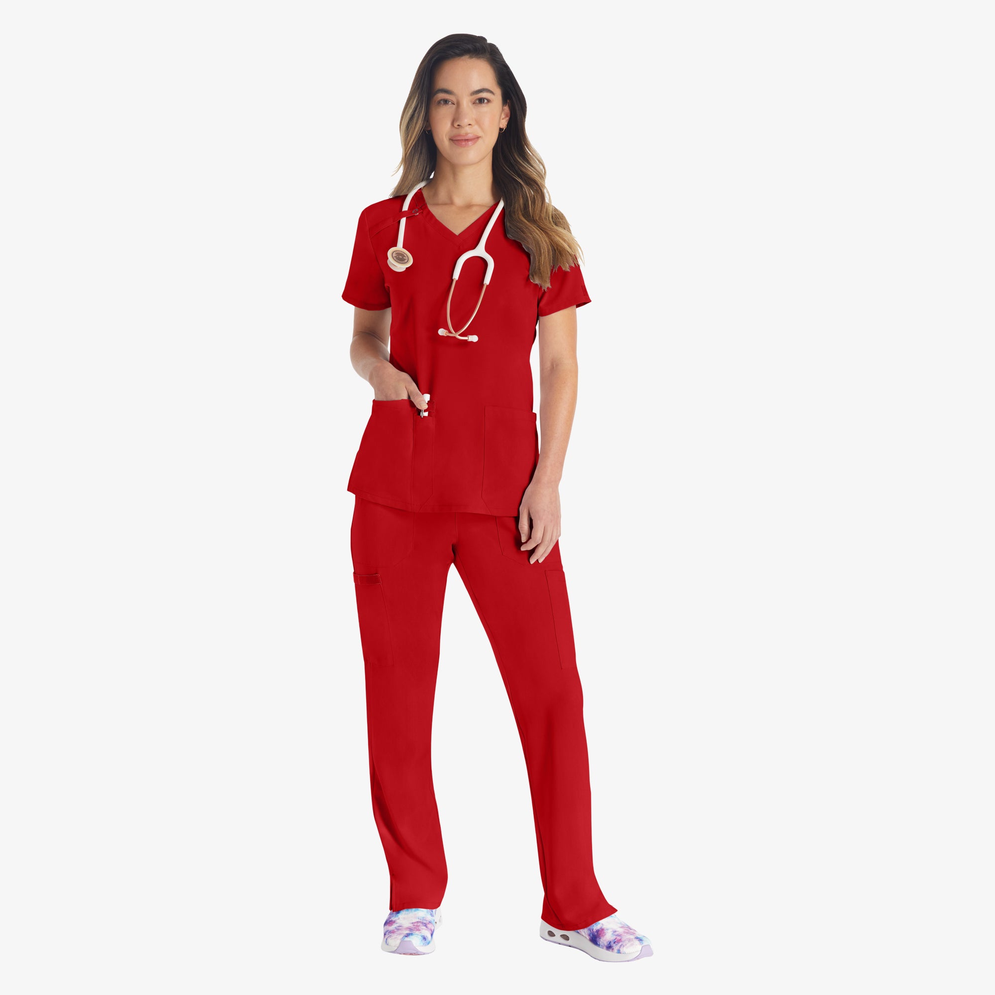 Women's EDS Essentials V-Neck Scrub Top - Image 4