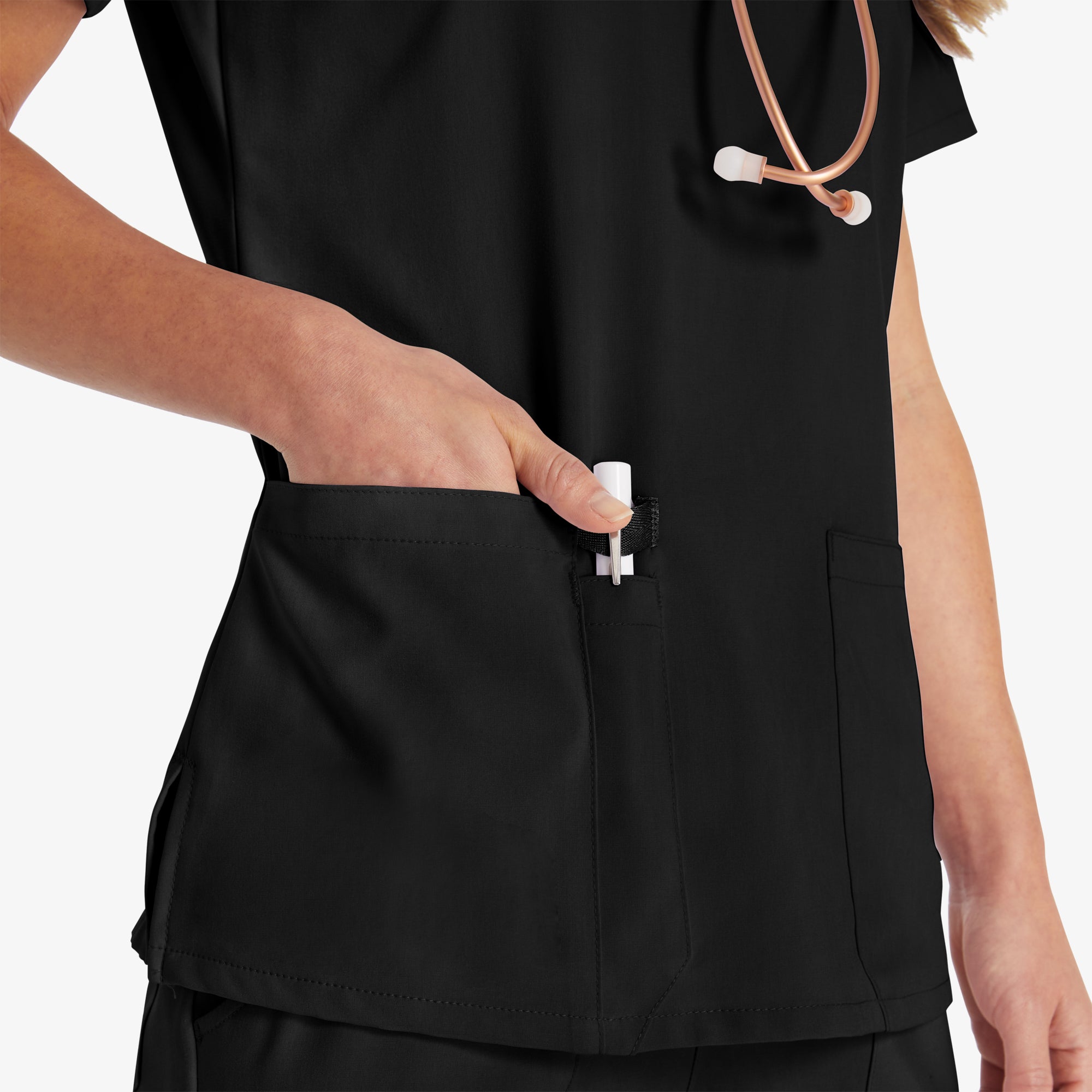 Women's EDS Essentials V-Neck Scrub Top - Image 5