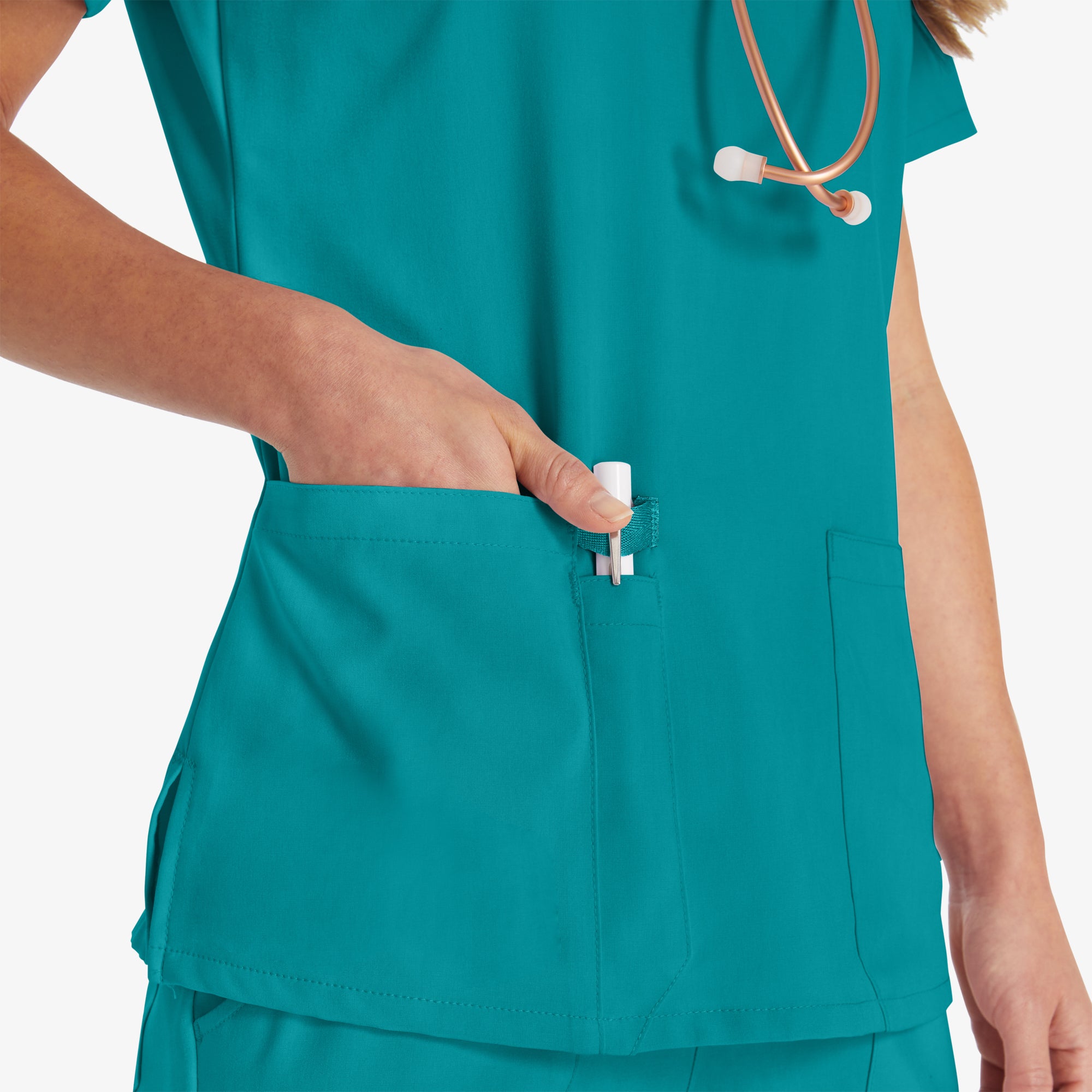 Women's EDS Essentials V-Neck Scrub Top - Image 4