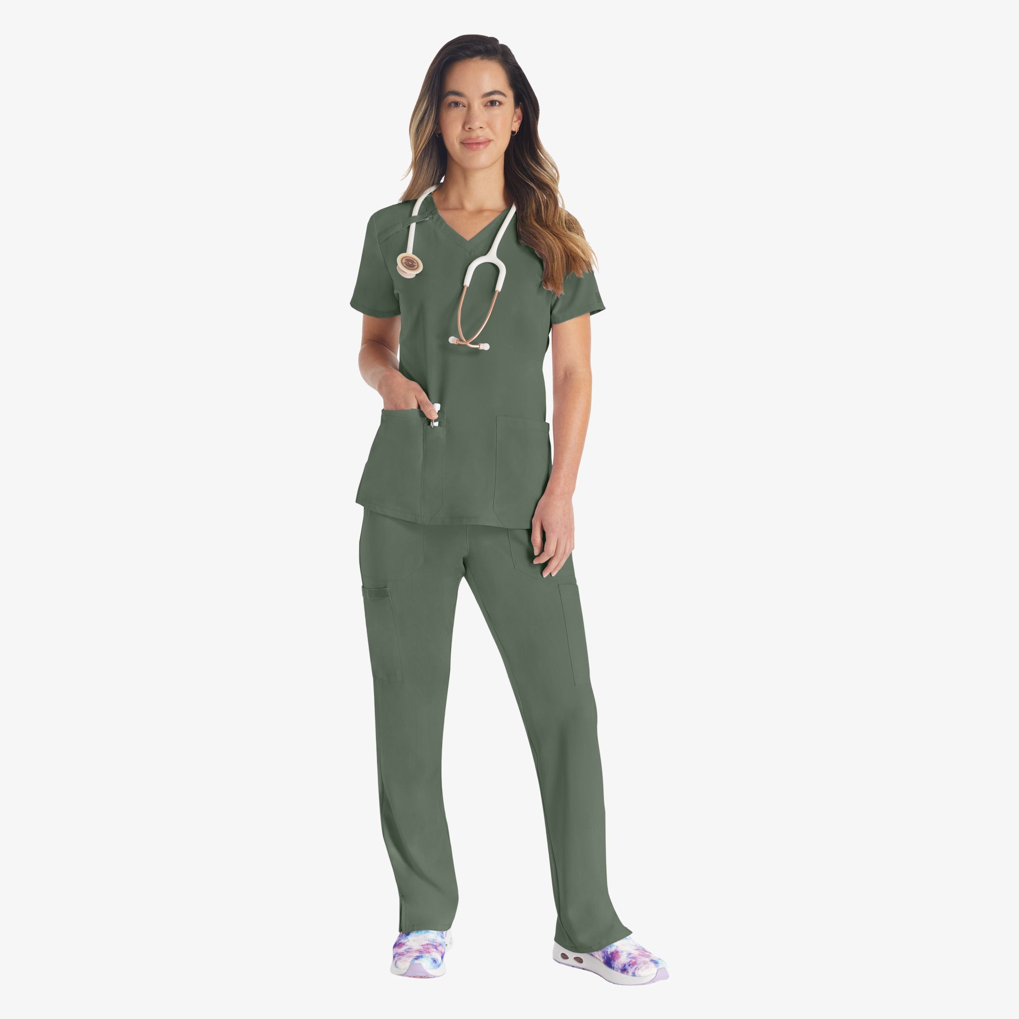 Women's EDS Essentials V-Neck Scrub Top - Image 4
