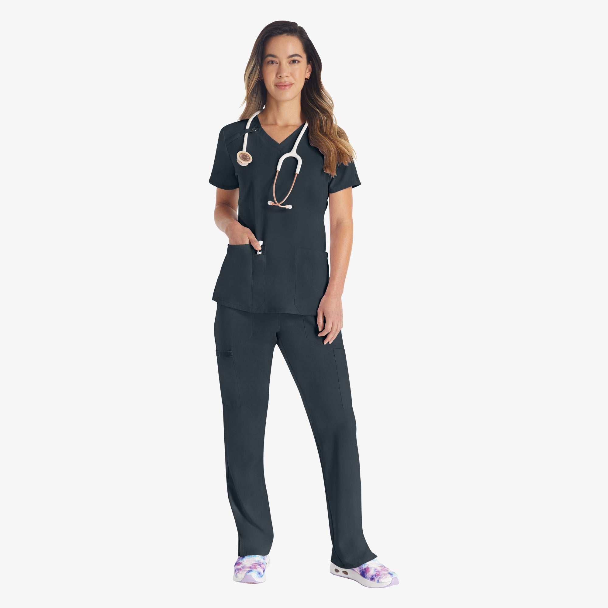 Women's EDS Essentials V-Neck Scrub Top - Image 4