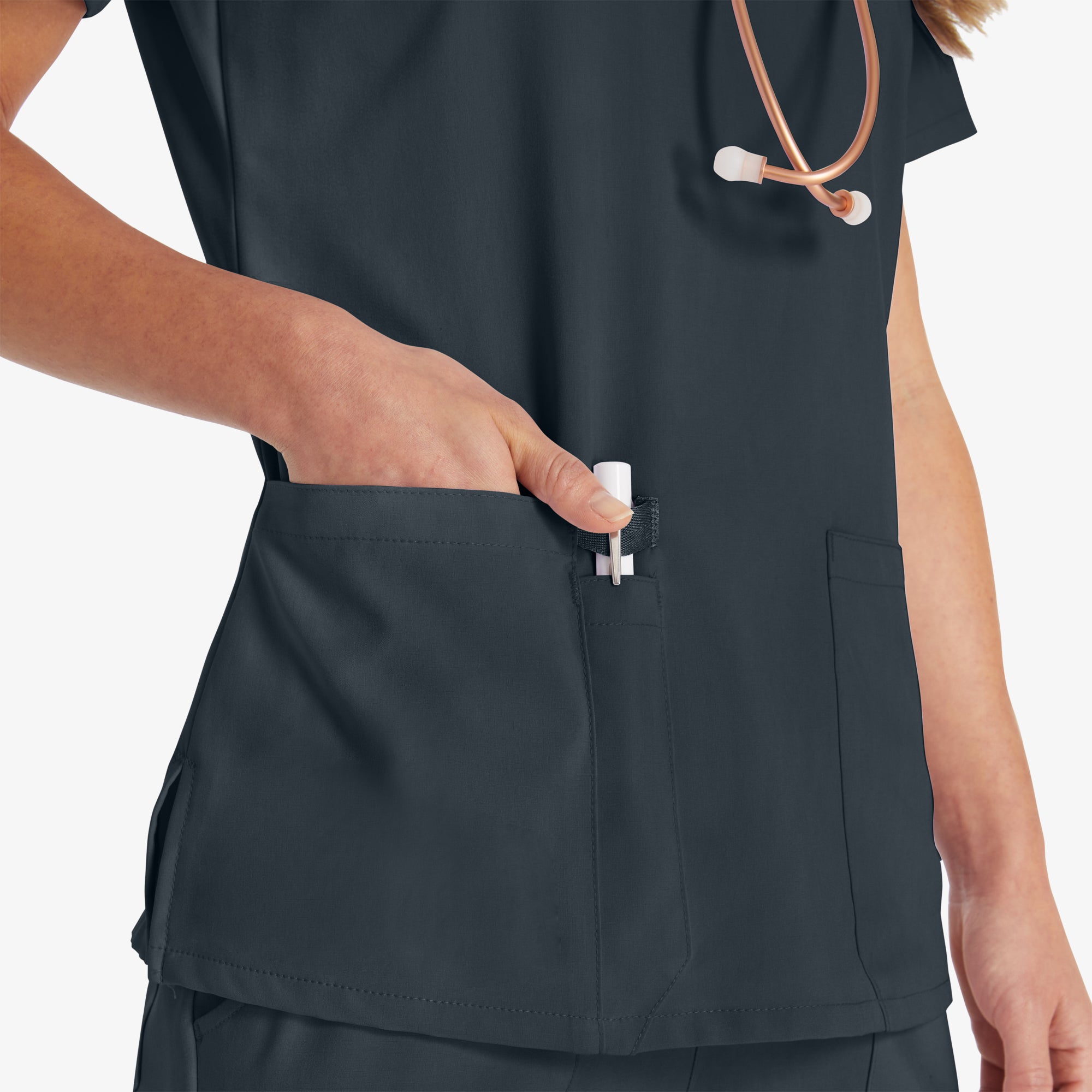 Women's EDS Essentials V-Neck Scrub Top - Image 5