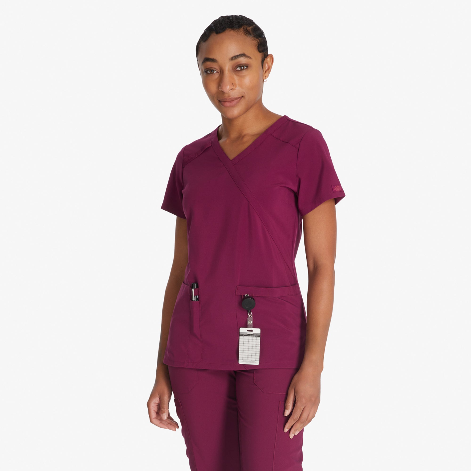 Women's EDS Essentials Mock Wrap Scrub Top - Image 3