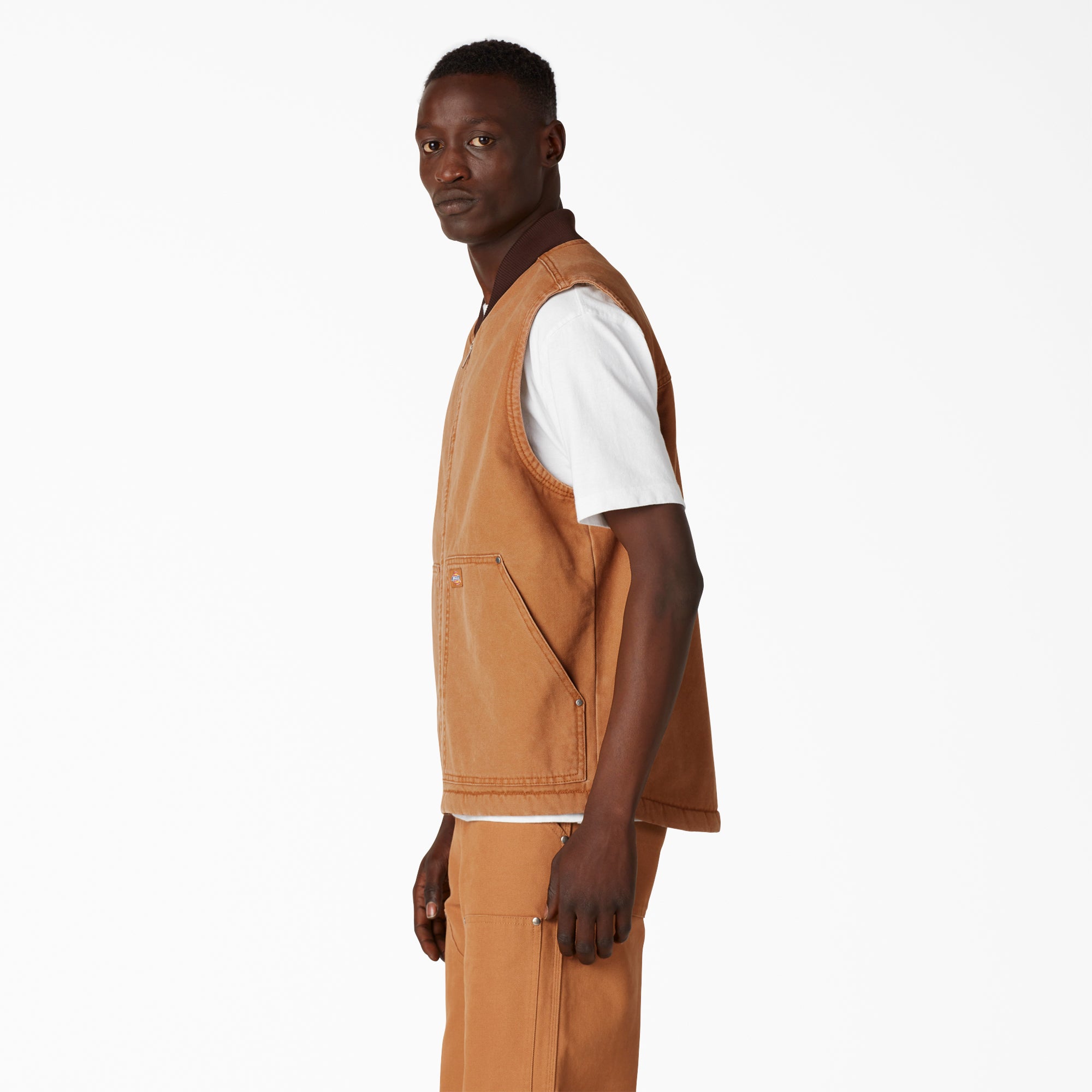 Stonewashed Duck High Pile Fleece Lined Vest - Image 3