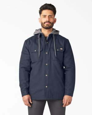 Water Repellent Duck Hooded Shirt Jacket
