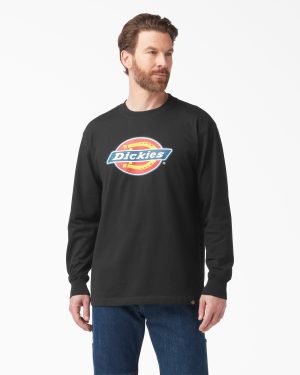 Tri-Color Logo Graphic Long Sleeve T-Shirt