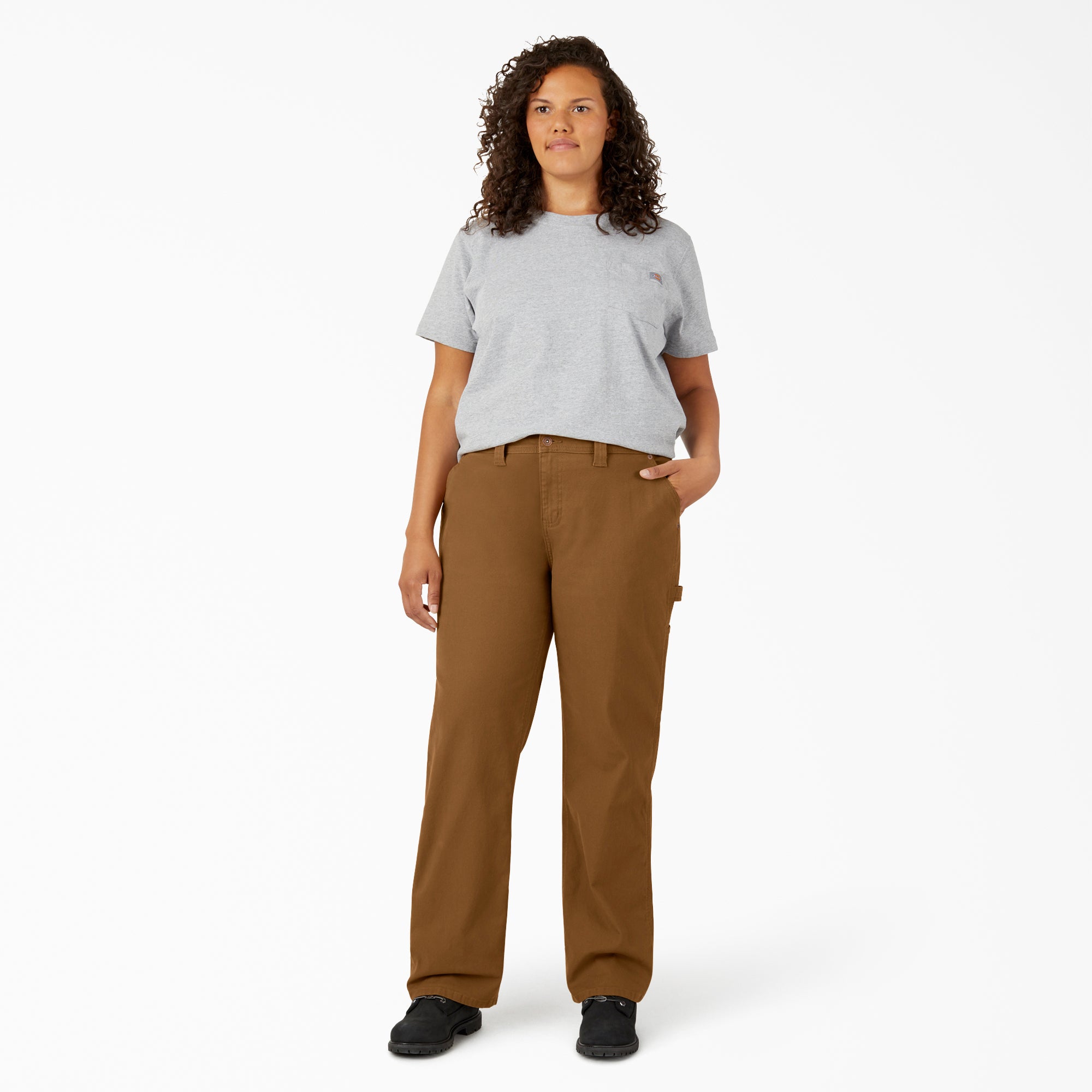 Women's Plus FLEX Relaxed Straight Fit Duck Carpenter Pants - Image 5
