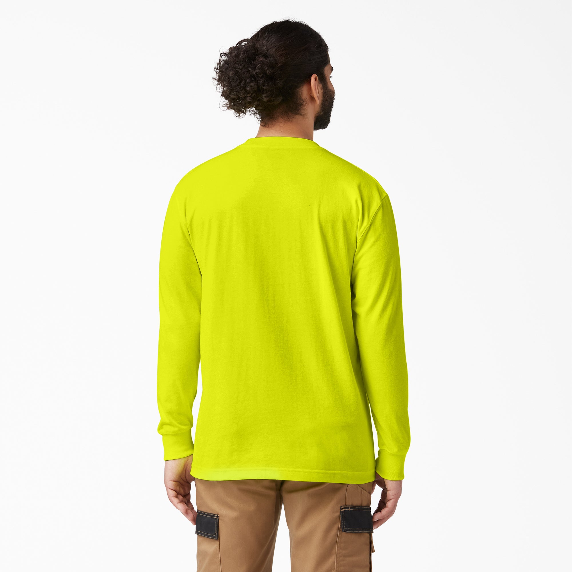 Heavyweight Neon Long Sleeve Pocket T-Shirt - Image 2