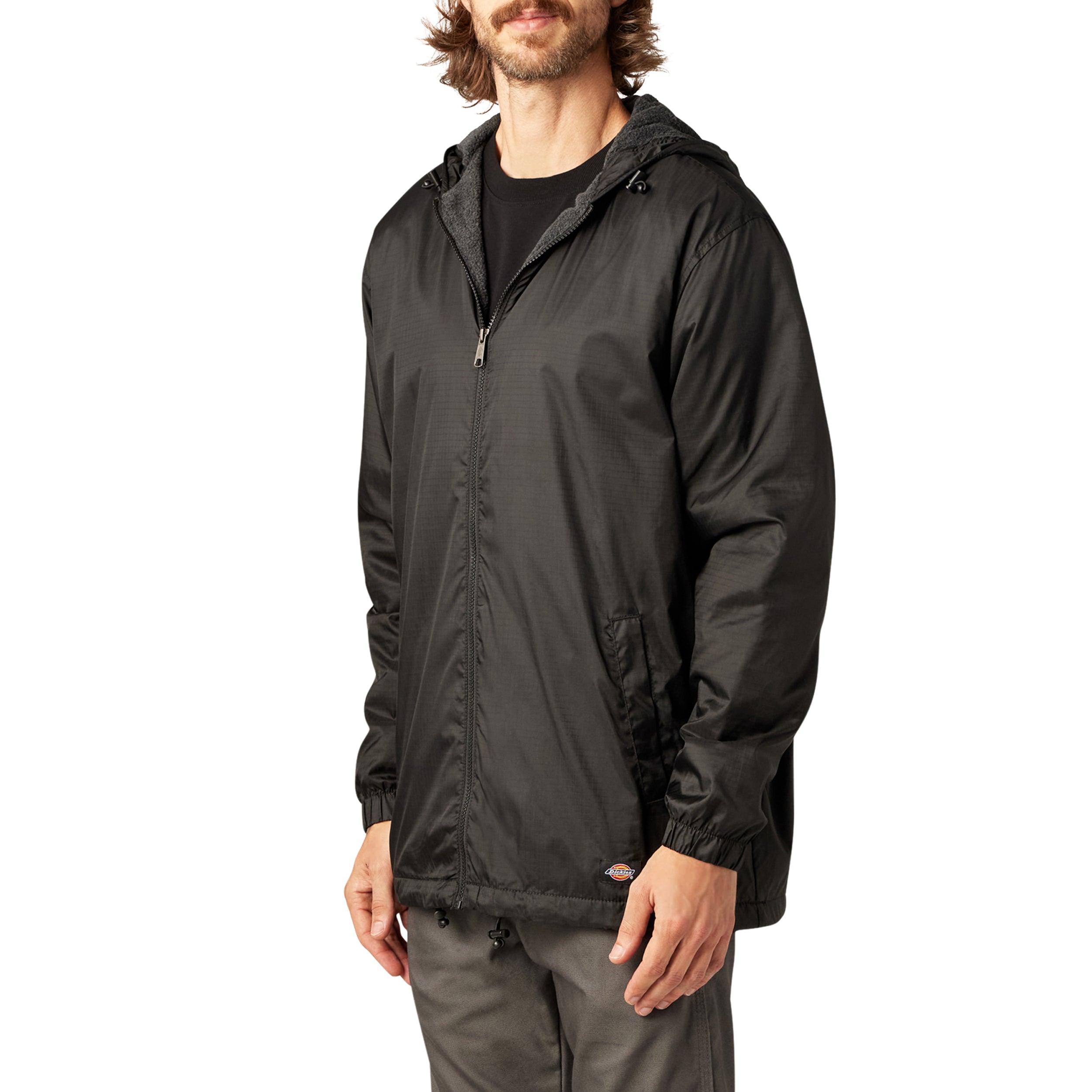 Fleece Lined Nylon Hooded Jacket - Image 12